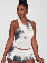 Yoga wear casual vest-style sports tie-dye two-piece set Ins street